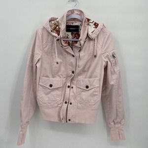 BNCI Womens' Button Front Basic Jackets Long Sleeve Light Pink Size Small